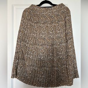 J. Crew Factory Cheetah Pleated Midi Skirt